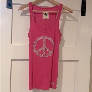 Victoria’s Secret PINK rhinestone PEACE tank top S/M